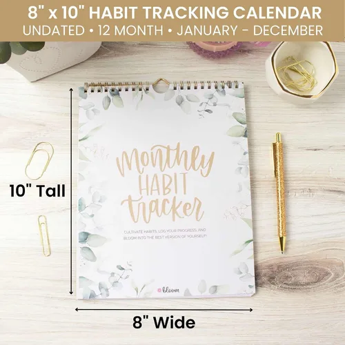 Miniatura 2 de bloom daily planners Calendario de seguimiento de hábitos colgantes – Rastreador de hábitos inspirador de 12 meses sin fecha para objetivos diarios