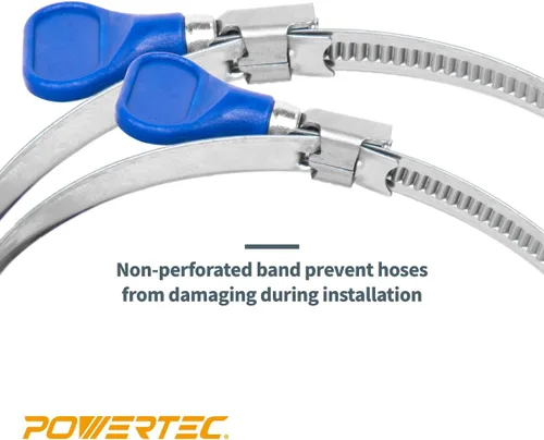 Miniatura 3 de POWERTEC 70224 Abrazadera de manguera de puente con llave de 2-1/2 pulgadas, llave de tornillo de pulgar, abrazaderas de manguera de acero