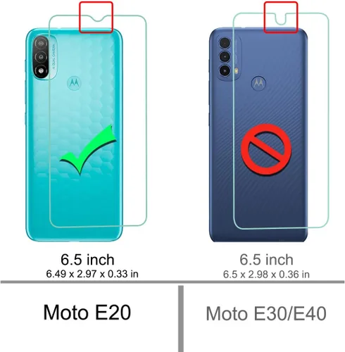 Miniatura 2 de Osophter Funda para Moto E20 con 2 unids Protector de pantalla de absorción de golpes Flexible TPU Caucho Protector de teléfono celular
