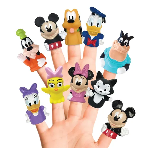 Disney Mickey & Friends - Juego de marionetas de dedo de 10 piezas, recuerdos de fiesta, historia educativa, juguetes flotantes para piscina y playa
