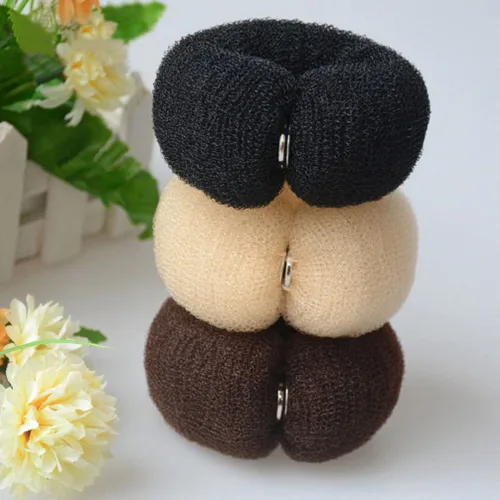 Miniatura 2 de Moldeador de donas grande, 6 piezas para hacer moños de cola de caballo, moño, moño de dona, bandas elásticas para el cabello, moldeador de donas