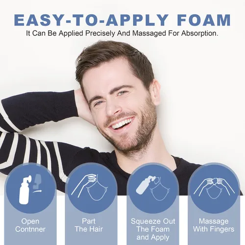 Miniatura 3 de FluMisch 5% de espuma de minoxidil para hombres, 5% biotina y 5% mininoxidil uso para el crecimiento del cabello, ralentiza la pérdida de cabello