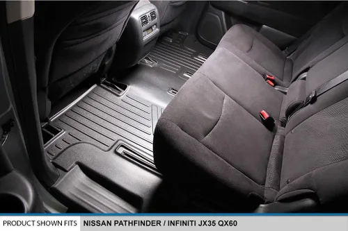 Miniatura 4 de SMARTLINER Juego de tapetes de piso de ajuste personalizado de 2 filas compatibles con Infiniti JX35 2013-2013
