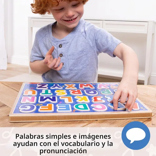 Miniatura 7 de Melissa & Doug® Ms. Rachel™ Rompecabezas de sonido del alfabeto fonético de madera con efectos de sonido activados por luz, juguetes para niños