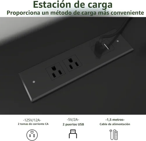 Miniatura 3 de Gyfimoie Cómoda de 6 cajones con toma de corriente, cómoda con luz LED, cómoda moderna de cajones para armario, gabinete organizador de cajones Negro
