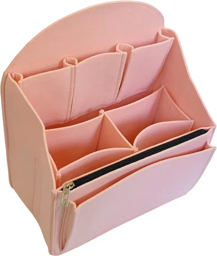 Organizador de mochila de fieltro, organizador de bolso para hombres y mujeres, mochila mochila bolsa de hombro (rosa, pequeño)