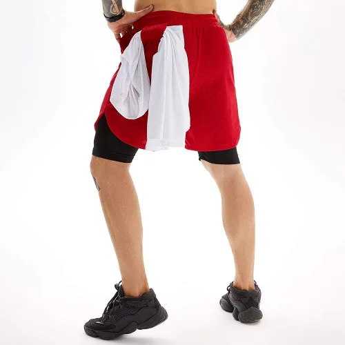 Miniatura 4 de JWJ Men's 2 in 1 Workout Running Shorts 7 Inch Lightweight Athletic Gym Shorts with Compression Liner