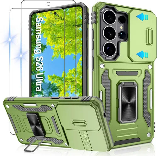 Miniatura 22 de Gritup para Samsung Galaxy S22 Funda con protectores de pantalla HD de 2 paquetes y cubierta deslizante para la cámara, protección contra caídas