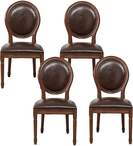 Miniatura 19 de Sillas de comedor de madera para casa de campo, sillas de cocina estilo país francés, silla vintage para sala de estar con respaldo redondo, silla