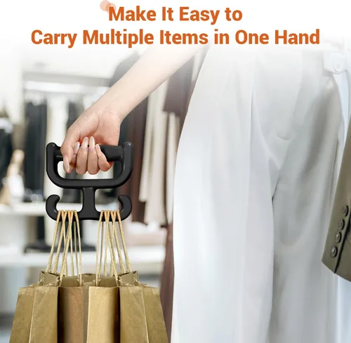 Miniatura 5 de Paquete de 2 bolsas de comestibles con asa para bolsas de plástico, cada una tiene capacidad para 100 libras, duradera, multiusos, resistente, Negro