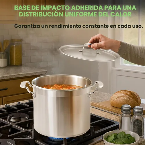 Miniatura 6 de NutriChef Olla resistente de 20 cuartos de galón con tapa de acero inoxidable, olla grande para inducción, cocinas de gas y eléctricas, perfecta
