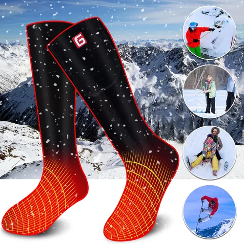 Miniatura 8 de Rabbitroom Calcetines calefactables para hombres y mujeres, recargables y lavables, para invierno, eléctricos, calentados térmicos, calentadores