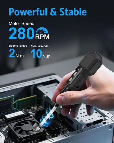 Miniatura 2 de AMIR Destornillador eléctrico inalámbrico, juego de destornilladores eléctricos recargables, kit de herramientas de reparación automática portátil