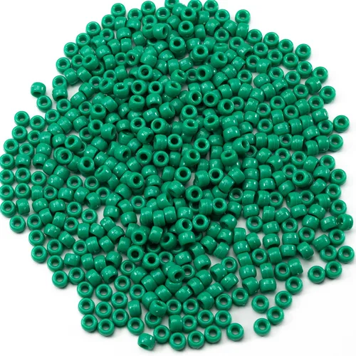 Gxueshan 1000 piezas de cuentas de pony acrílicas verdes 6x9mm, cuentas Kandi verdes a granel para pulseras de la amistad, collar, elaboración de