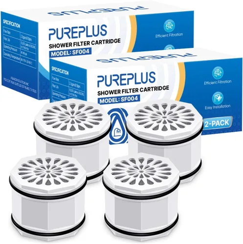 PUREPLUS WHR-140 - Cartucho de filtro de cabezal de ducha, repuesto para Culligan WSH-C125, HSH-C135, ISH-100, HSH-BN135, S-H200-C, S-H200-BN,
