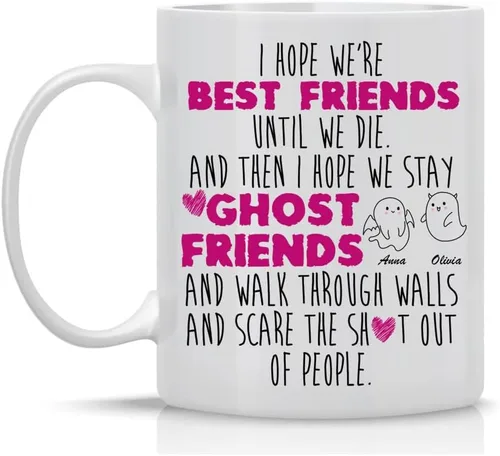 Miniatura 4 de Se envía al día siguiente, tazas personalizadas de Navidad para mejores amigas, elige 2-6 nombres taza de café de amistad personalizada para mejor