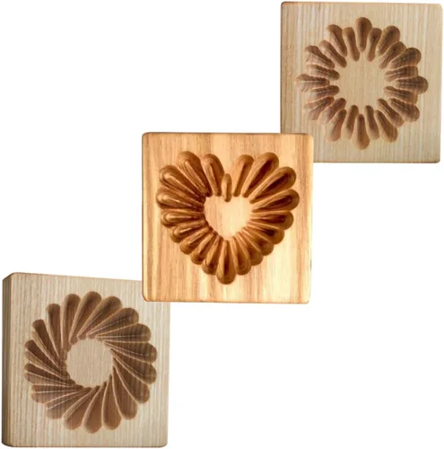 Miniatura 27 de Molde de Galletas de Madera Herramienta de Decoración de Galletas de Madera Moldes de Galletas 3D Molde de Hornear Gracioso Arte de Relieve Navidad