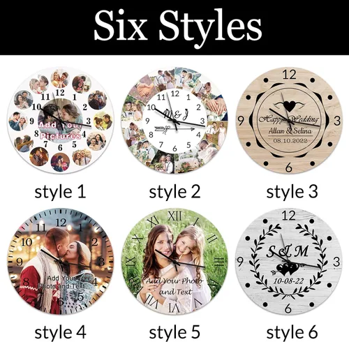 Miniatura 3 de Qingxily Reloj personalizado con imagen, relojes personalizados para paredes, reloj con foto personalizado, regalo para el día de San Valentín, día