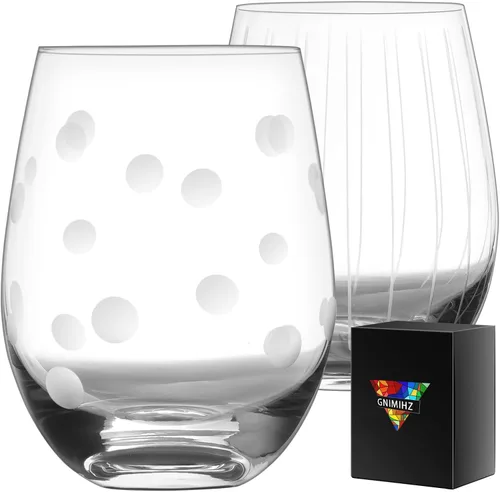 Miniatura 10 de Copas de vino sin tallo para vino tinto o blanco (juego de 2), 18 onzas, copas de vino grandes para cabernet, pinot noir, borgoña, burdeos