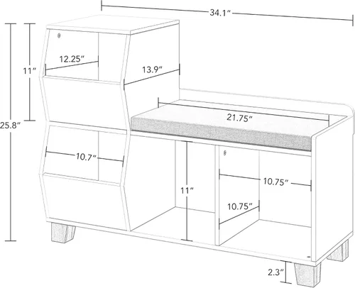 Miniatura 3 de RiverRidge Banco organizador de almacenamiento de juguetes para niños con cubos y cubos de juguetes para sala de juegos, organizador de cubos