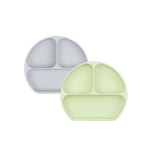 Miniatura 14 de Bumkins Plato de silicona con agarre, plato de succión dividido, plato para bebé o niño pequeño, sin BPA, apto para microondas y lavavajillas