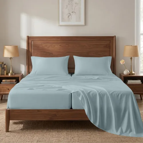 Miniatura 57 de LANE LINEN - Sábanas tamaño Split King para cama ajustable, 450 hilos, 100% algodón, 2 sábanas bajeras individuales XL, con bolsillo profundo
