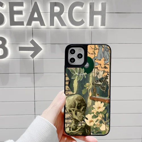 Miniatura 5 de Funda de teléfono gótico con calavera para iPhone 17, 16, 15, 14, 13, 12, 11 Pro/Pro Max/Plus/Air/mini 7 8 SE, diseño estético oscuro vintage, Skull