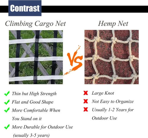 Miniatura 5 de Red de obstáculos, red de escalada al aire libre para niños, juego de columpio, cuerda de gimnasio, escalera de guerrero ninja, campo de juegos, red