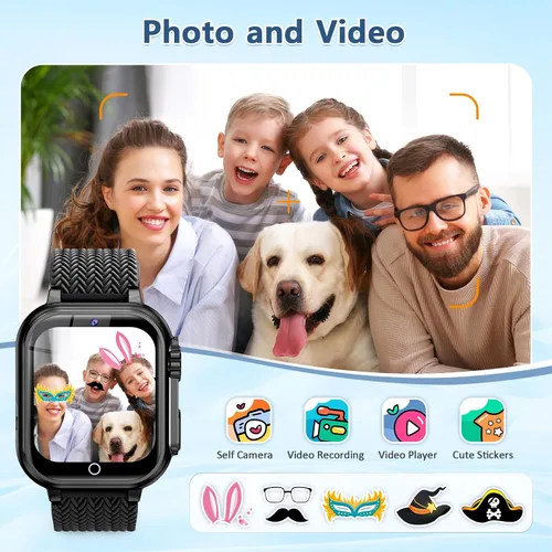 Miniatura 7 de Reloj inteligente para niños de 5 a 12 años, regalo de cumpleaños para niños y niñas, reloj con pantalla táctil HD con 32 juegos, cámara, grabadora