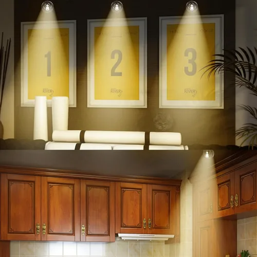 Miniatura 6 de Focos LED inalámbricos, paquete de 2 luces de acento con control remoto, luces inalámbricas de imagen con cabezal giratorio, iluminación