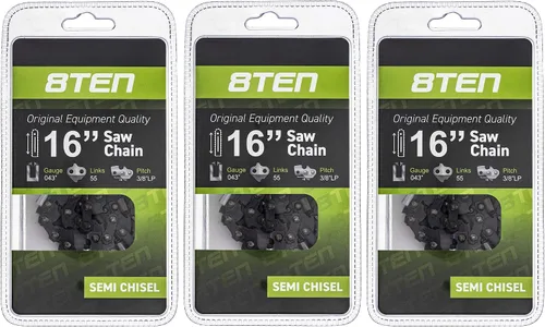 Miniatura 115 de 8TEN Cadena de motosierra semi cincel de 6 pulgadas .050 1/4 42 DL para Worx WG320 Black & Decker LLP120 (paquete de 3)