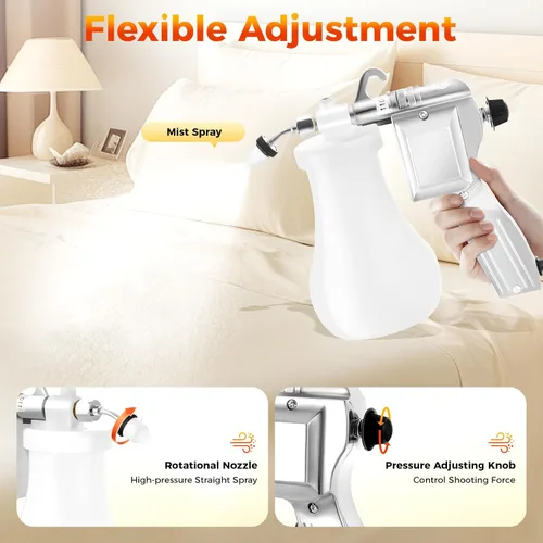Miniatura 2 de Pistola de pulverización de limpieza textil Boquilla ajustable Spot 60W 110V Pistola de limpieza de alta presión para tejer, impresión, teñido