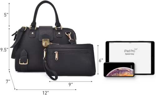 Miniatura 5 de Dasein - Bolso de mano para mujer, diseño de barril, cuero vegano, bolso de hombro, con asa superior, a la moda, bolso de trabajo