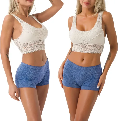 Miniatura 2 de R Ruxia - Bragas tipo bóxer para mujer, ropa interior de nailon sin costuras, calzones tipo bóxer elásticos, paquete de 5