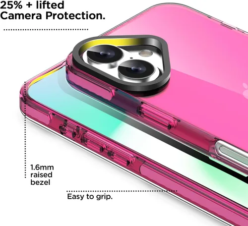 Miniatura 266 de AICase Funda protectora para iPhone 16 compatible con iPhone 16, delgada, ligera, transparente [no amarillenta] Diseño vibrante