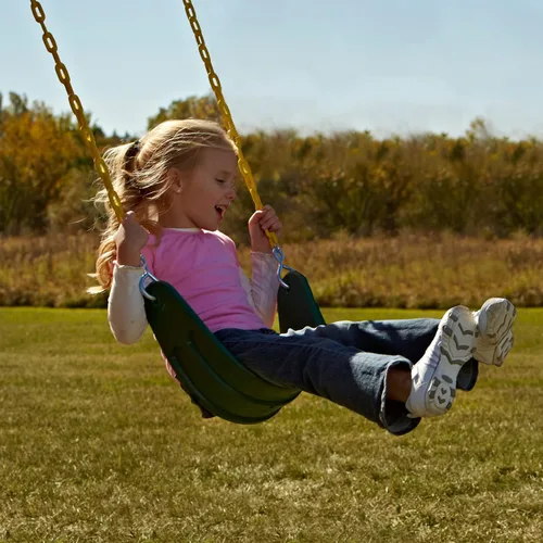 Miniatura 2 de Swing-N-Slide WS 4773 - Juego de asiento de columpio de alta resistencia para exteriores con cadenas revestidas y eslabones rápidos, color verde