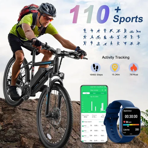 Miniatura 6 de Reloj inteligente (contestar/hacer llamadas), reloj inteligente HD de 1.96 pulgadas para mujer, reloj de fitness 2025 con más de 112 modos