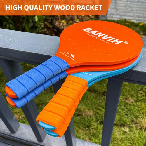 Miniatura 4 de Banvih Juego de 4 raquetas de bádminton, juegos de playa y juegos de patio para adultos y familia, juegos al aire libre para niños de 8 a 12 años