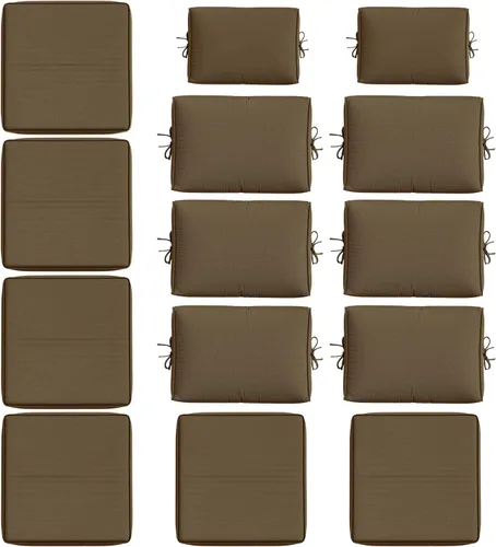 Miniatura 15 de 14 Piezas Fundas de Cojines para Exteriores Resistentes a Todo Clima Fundas de Cojines para Patio, Reemplazo Impermeable con Cremallera para Muebles