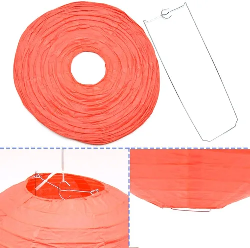 Miniatura 3 de 3 linternas de papel decorativas redondas chinas para cumpleaños, Halloween, boda, baby shower, decoración del hogar, fiesta (12 pulgadas, rojo)