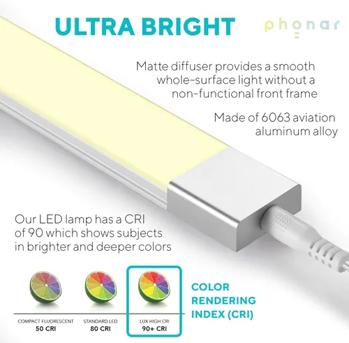 Miniatura 5 de phonar Lámparas LED de iluminación debajo del gabinete de 24 pulgadas para cocina, armario, LED de color variable bajo mostrador, sensor