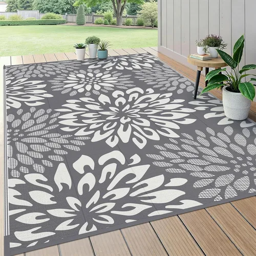 Miniatura 16 de HEBE Alfombra de Exterior Impermeable 6x9, Alfombra de Paja de Plástico Alfombra de Camping, Alfombras de Patio Exterior Reversibles Tapete para RV