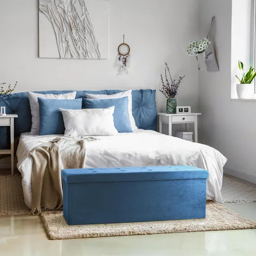 Miniatura 2 de Sorbus – Banco otomano plegable, De Almacenamiento Con Tapa – perfecto para juguetes y zapatos, Otomano, asiento, reposapiés, color contemporáneo