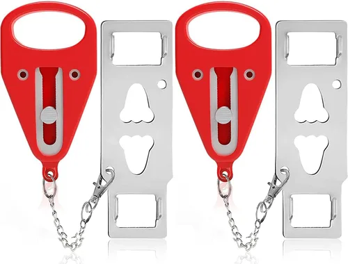 Miniatura 9 de Cerradura de puerta portátil, paquete de 2 cerraduras adicionales sólidas y resistentes para mayor privacidad y seguridad en hoteles, apartamentos