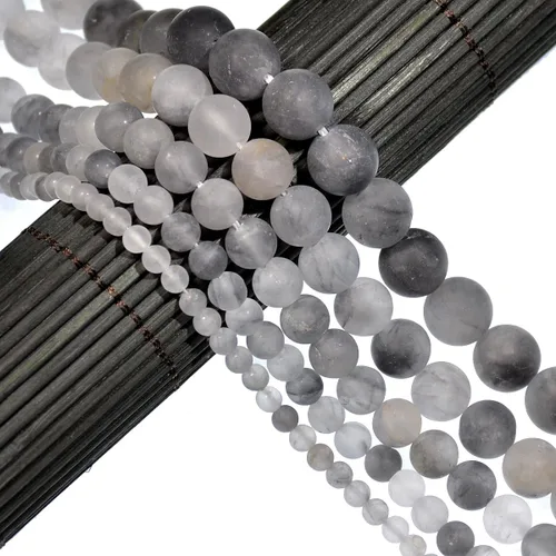 Miniatura 10 de AD Beads Hermosas cuentas sueltas redondas de piedras preciosas mate naturales de 0.157-0.472 in (0.315 in, 33 amazonita mate)