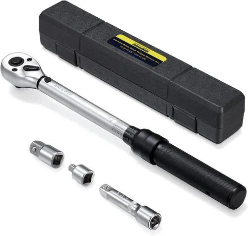 Miniatura 10 de Llave dinamométrica de clic de 1/2 pulgada (10-150 pies-libras/13.6-203.3 Nm) Juego de llave de torque ajustable de doble dirección