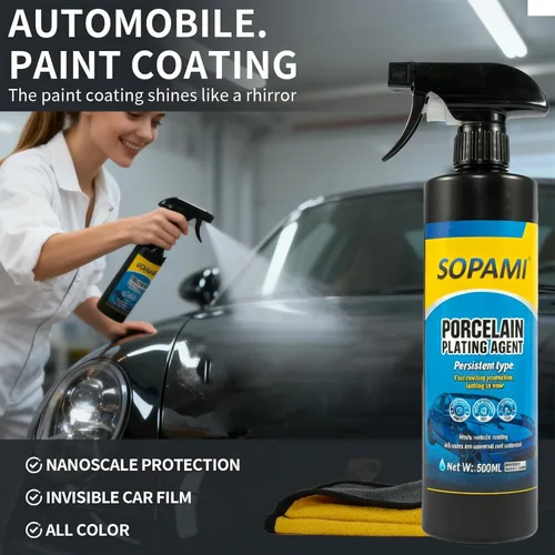 Miniatura 2 de Spray de Recubrimiento para Automóvil, Paquete de 2 SOPAMI 3-en-1 Pulidor de Alto Brillo Removedor de Rayones, Spray de Cera para Automóvil sin Agua