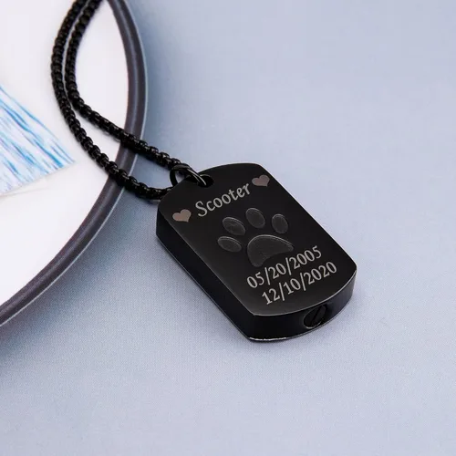 Miniatura 7 de Fanery Sue Collar personalizado para cenizas de mascotas para perros y gatos, foto y texto personalizados, regalo de condolencia, regalo de cremación