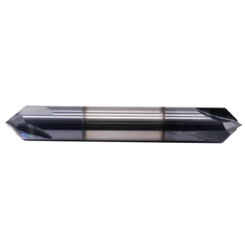 Miniatura 4 de BestParts Fresa de extremo de carburo sólido de alto rendimiento, fresadora de chaflán - extremo doble - recubierto AlTiN, 2 flautas, ángulo