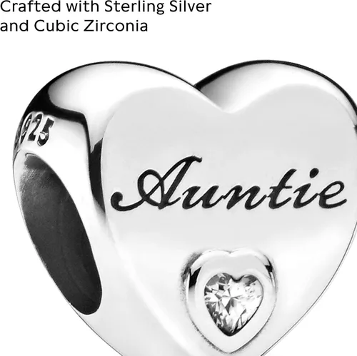 Miniatura 3 de Pandora Auntie Love Heart Charm - Pulseras de momentos compatibles - Joyas para mujeres - Regalo para mujeres en tu vida - Hecho con plata de ley